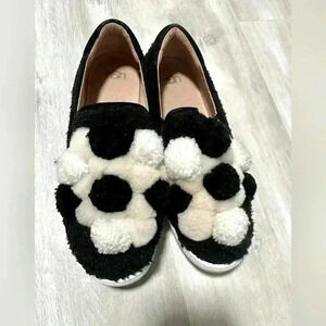 UGG RICCI POM POM WOMEN'S SLIP-ON SNEAKERS SHOES BLACK Size 7